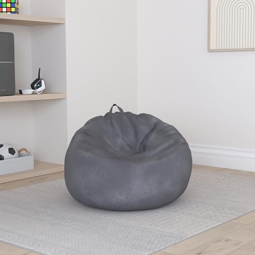 Kisoy Stuffed Animal Storage Bean Bag Chair Cover (No Filler) Washable Ultra Soft Corduroy Bean Bag Cover for Organizing Plush Toys or Textile, Sack Bean Bag for Adults, Teens - Image 2