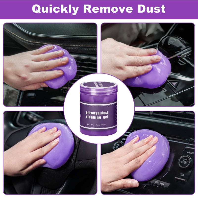 Viewsun Windshield Cleaner Tool, 17Pcs Purple Car Interior Cleaning Kit, Detailing Kit Cleaner, Detailing Brush, Cleaning Gel, Inside Cleaning Supplies Accessories for Trucks, SUVs, RVs Window - Image 5