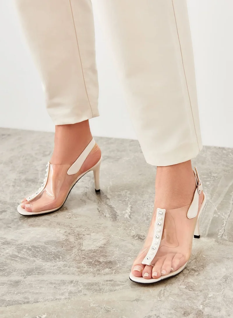 trendyol Transparent Detail Sandal - Beige