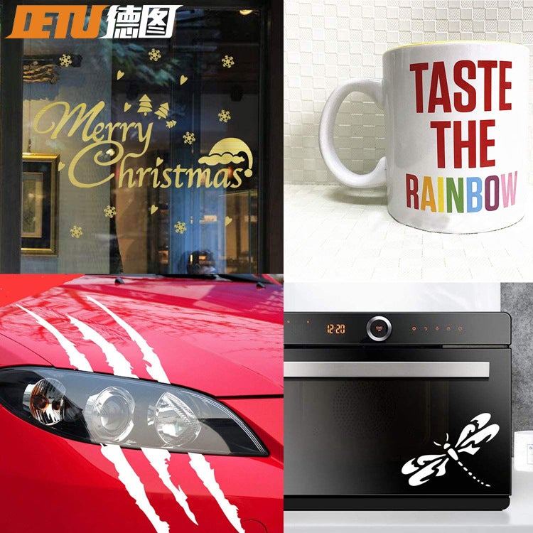 Detu 12 Inches × 82 Feet, Easy To Cut And Easy To Tear, Self-Adhesive Vinyl Glossy Sticker - Image 3