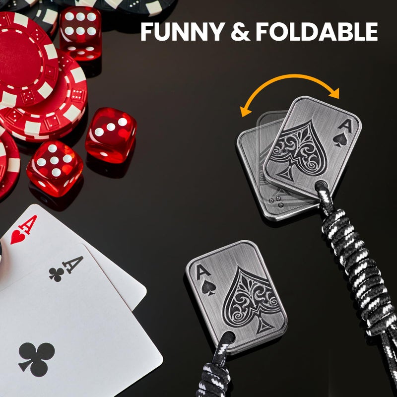 ITOKEY Fidget Toys Adults, Metal Fidget Slider, Poker Magnet Fidgets for Anxiety and Stress, Discreet Fidget Toys with Paracord Rope, ADHD Figette Toys for Adults Men - Image 4