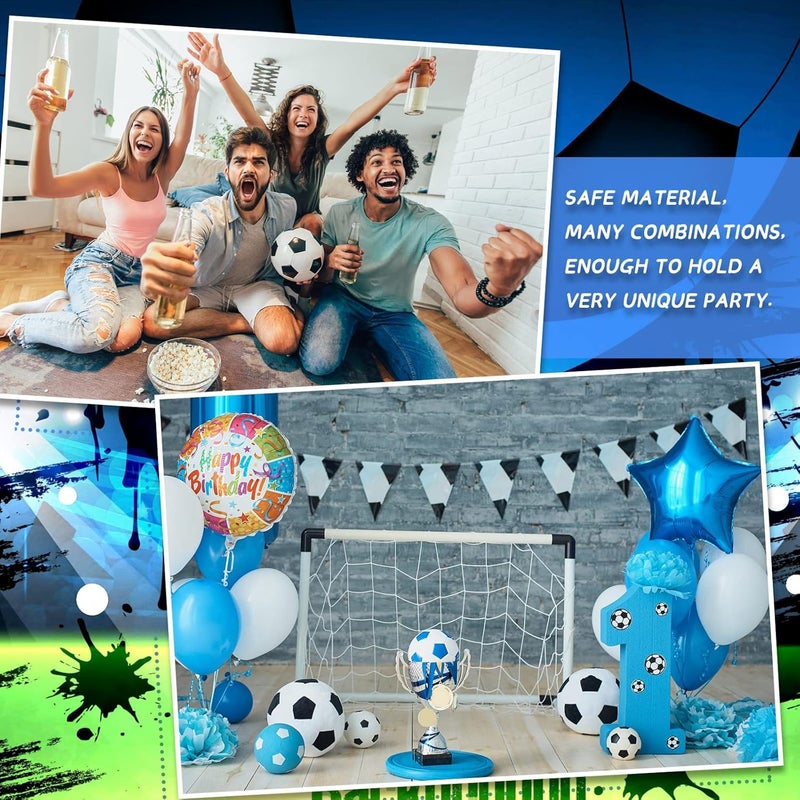 Excefore Soccer Party Decorations Supplies, 96 Pcs Birthday Tableware Set, 7 Inch & 9 Inch Disposable Ball Plates, Paper Napkins, Forks for Sports Themed Birthday Decorations, Serves 24  Guests - Image 5