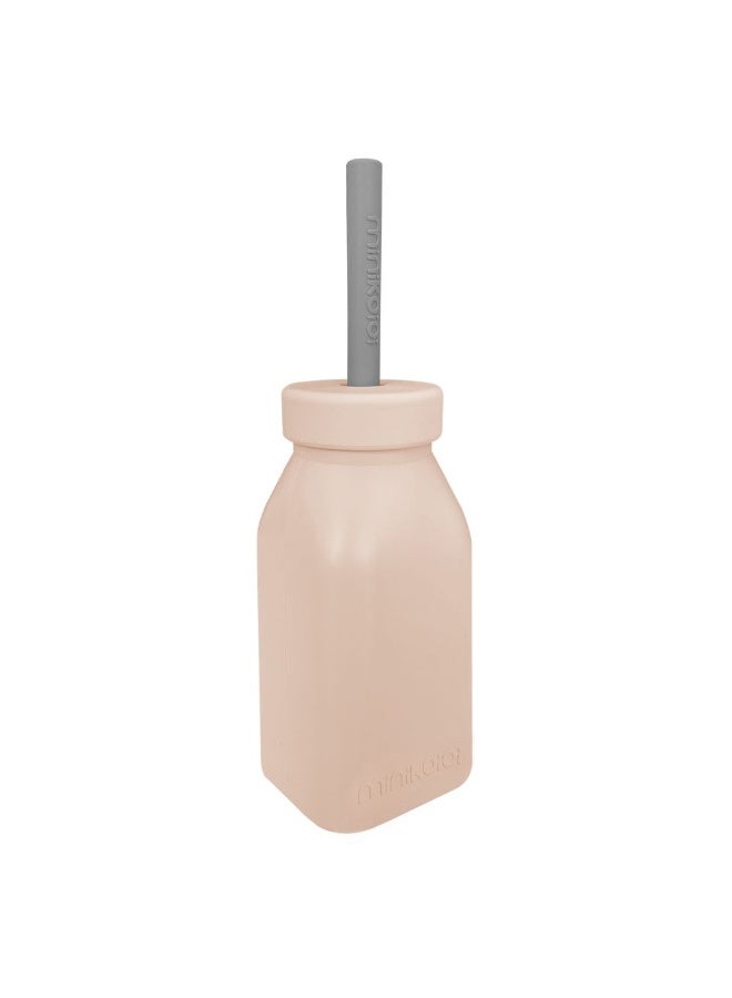 Minikoioi زجاجة وقشة - بيج فقاعة ورمادي بودرة - Image 1