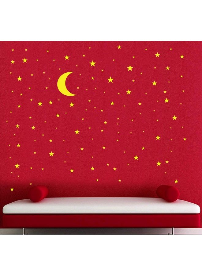 JURUOXIN Moon And Stars Wall Decal Vinyl Sticker For Kids Boy Girls Baby Room Decoration Good Night Nursery Wall Decor Home House Bedroom Design Pack Of 178Pcs (Yellow) - Image 4