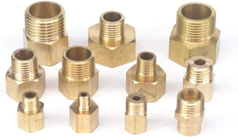 2Pcs M10x1mm to M8x1mm Brass Reducer Fitting Bush for Pressure Gauge - Image 3
