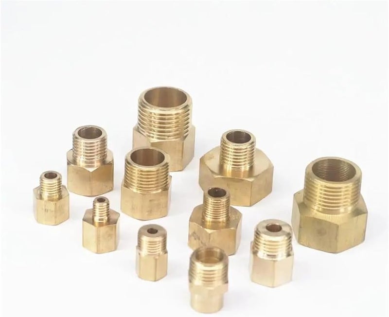 2Pcs M10x1mm to M8x1mm Brass Reducer Fitting Bush for Pressure Gauge - Image 2