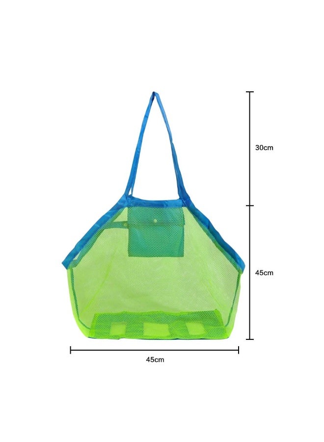 JZS Mesh Beach Bag, Extra Large Beach Bags and Totes Tote Backpack Toys Towels Sand Away For Children' Toys Market Grocery Picnic Tote(Pink+Green) - Image 2