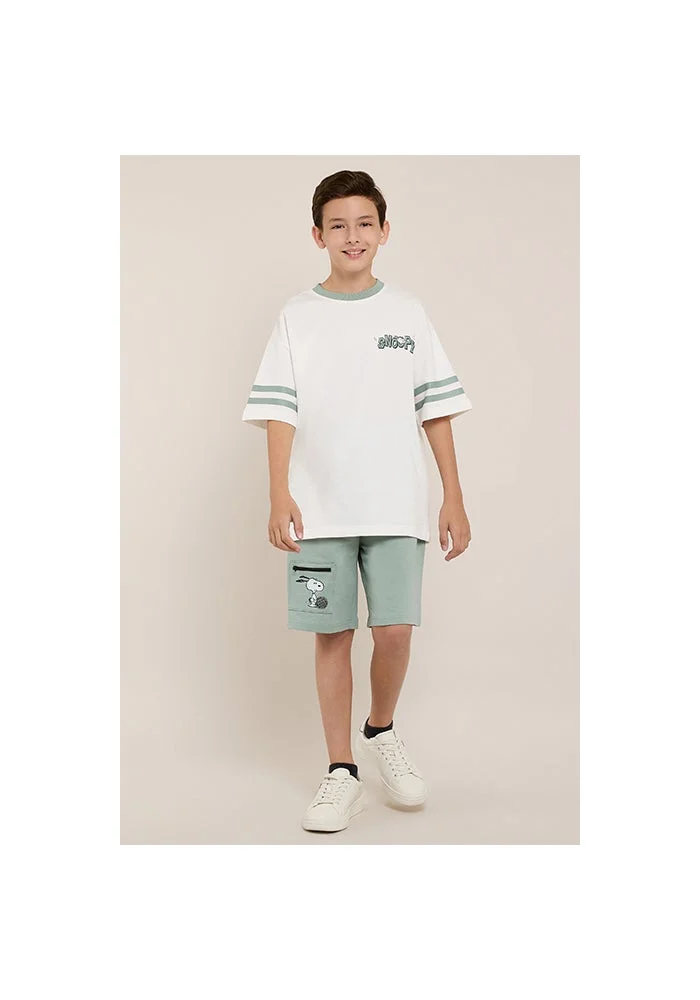 أر أند بي Snoopy Print Shorts with Drawstring Waist
