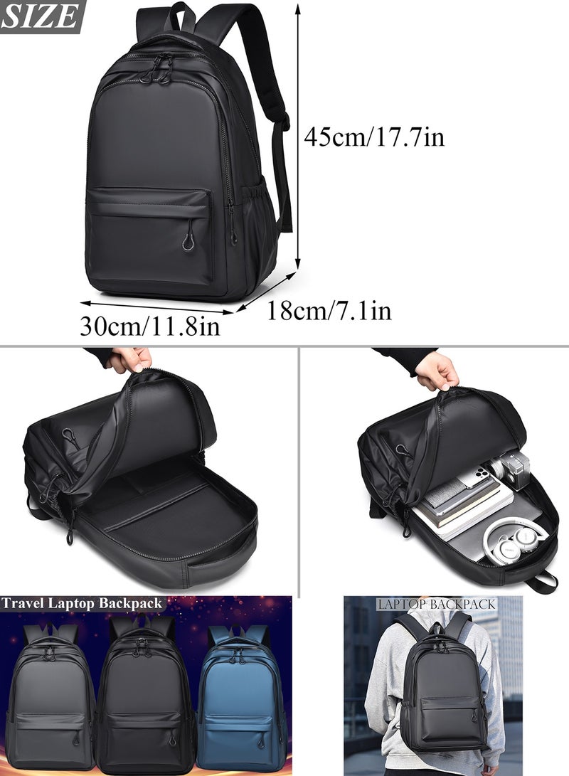 Qiccijoo Qiccijoo Laptop Backpack,Business Travel Anti Theft Backpack Gift for Men Women,Slim Durable Water Resistant College School Bookbag Computer Bag Fits 15.6 Inch Laptop Notebook(Black) - Image 2