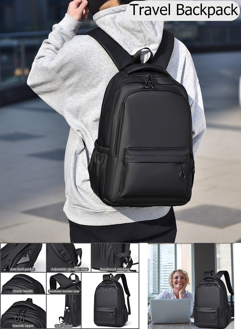 Qiccijoo Qiccijoo Laptop Backpack,Business Travel Anti Theft Backpack Gift for Men Women,Slim Durable Water Resistant College School Bookbag Computer Bag Fits 15.6 Inch Laptop Notebook(Black) - Image 5