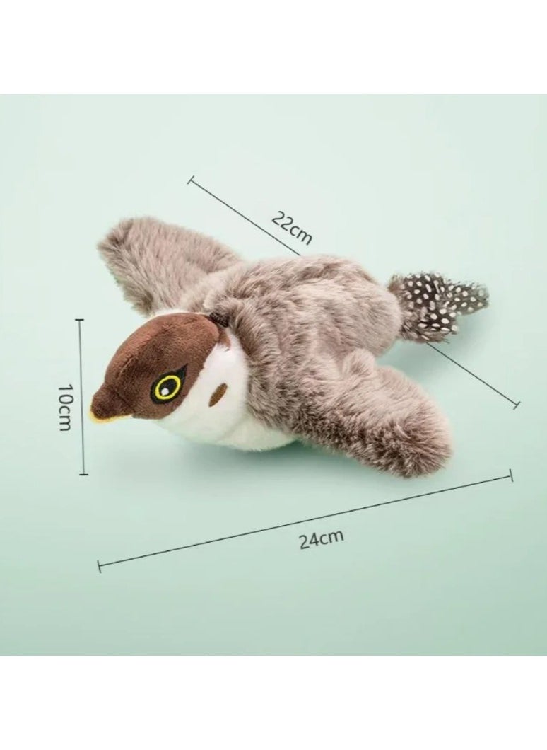 null - Electric Interactive Cat Toy Flapping Bird with Catnip Rechargeable Simulation Bird Cat Toys Touch Activated Fluffy Plush Toys for Cats - Image 1