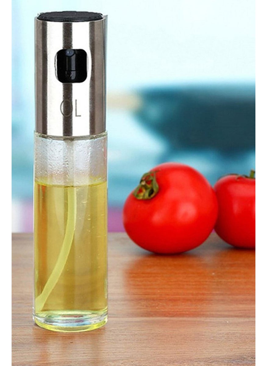 Markafox Oil Spray Bottle Glass Stainless Steel Pot Leak-Proof Practical Decorative Oil Pot  - Image 1