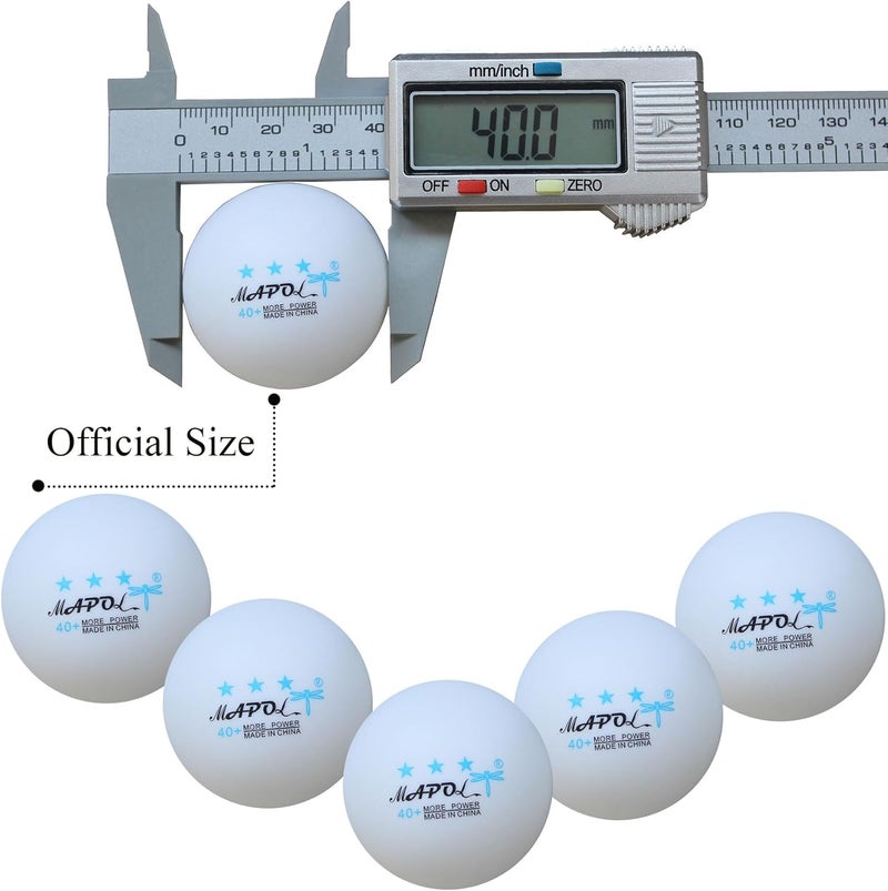 MAPOL 50 White 3-Star Table Tennis Ball Premium Training Ping Pong Balls - Image 3