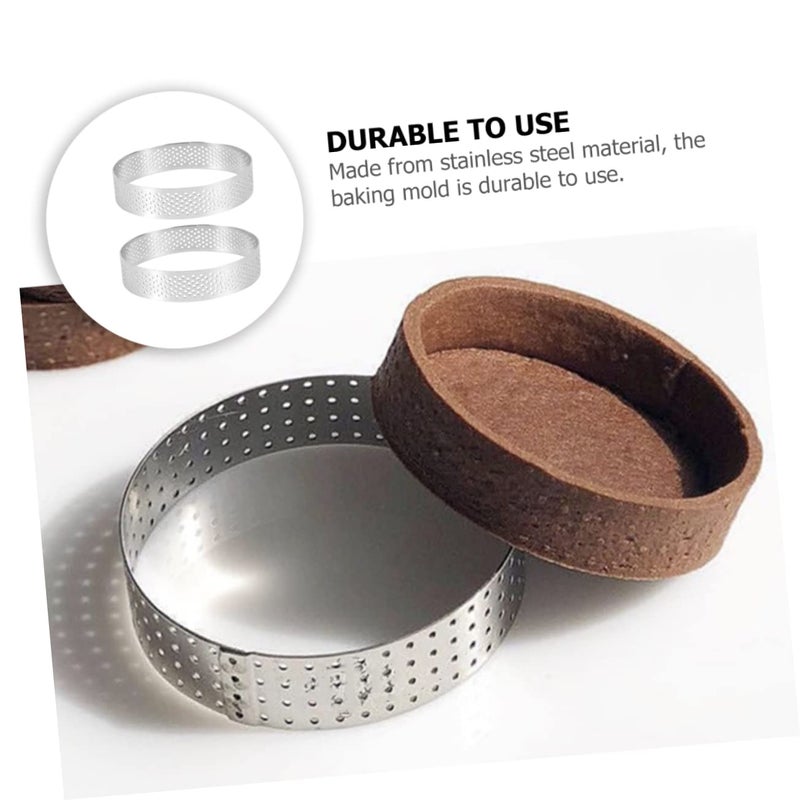 Stainless Steel Cake Rings 2pcs Round Baking Molds For Tarts Mousse - Image 4