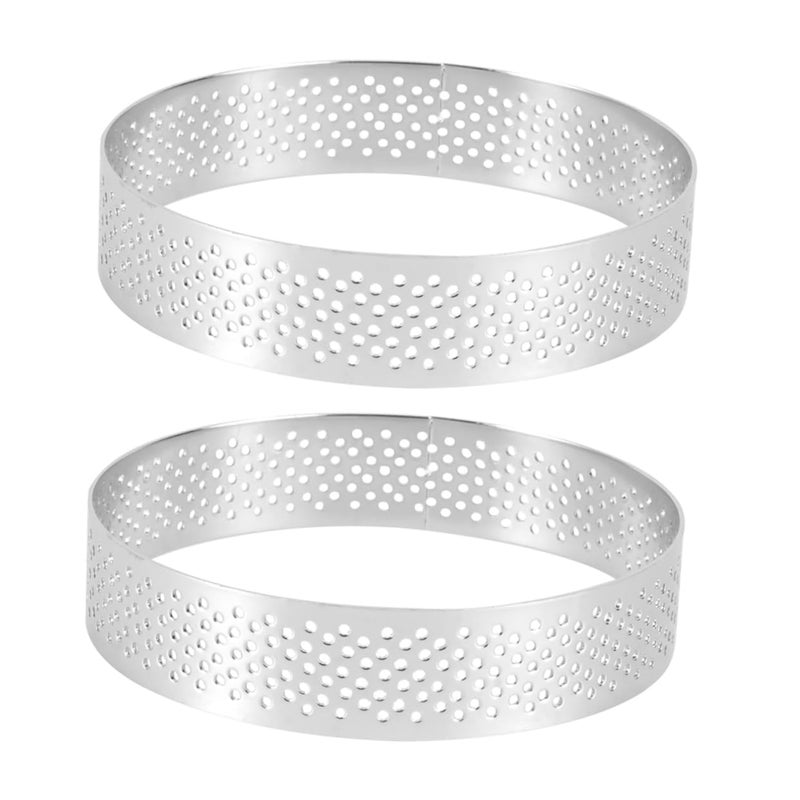 Stainless Steel Cake Rings 2pcs Round Baking Molds For Tarts Mousse - Image 2