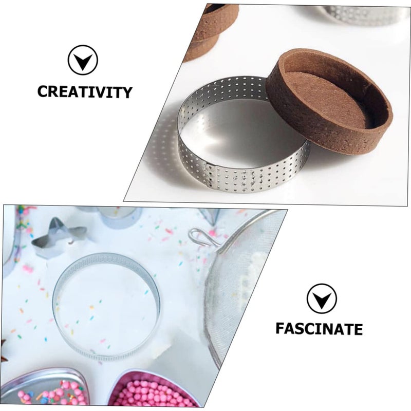 Stainless Steel Cake Rings 2pcs Round Baking Molds For Tarts Mousse - Image 5
