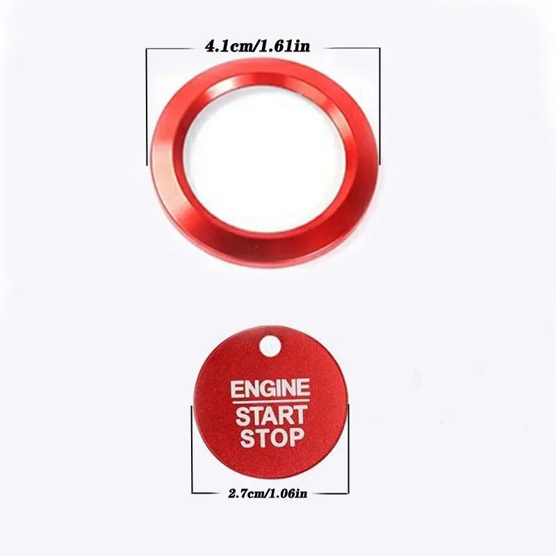 Guangzhou Yihong Trading Co., LTD Car Engine Start Stop Button Cover Set of 2, Anti-Scratch Aluminum Alloy Decorative Accessories for Ford F150, Vehicle Interior Kit - Image 2