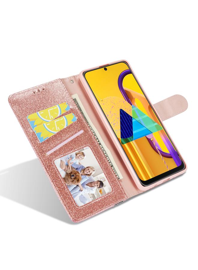 S-TOP Case For Samsung Galaxy A71 Glitter Powder Butterfly Leather Phone Case - Image 5