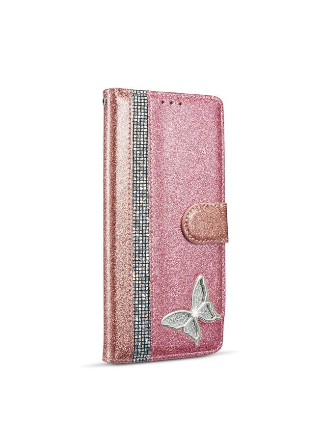S-TOP Case For Samsung Galaxy A71 Glitter Powder Butterfly Leather Phone Case - Image 2