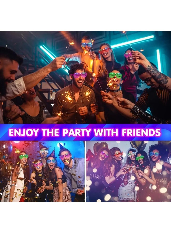 6-Pack LED Luminous Shutter Shade Glasses with 3 Glow Modes for Party, Birthday, and Wedding Supplies - Image 5