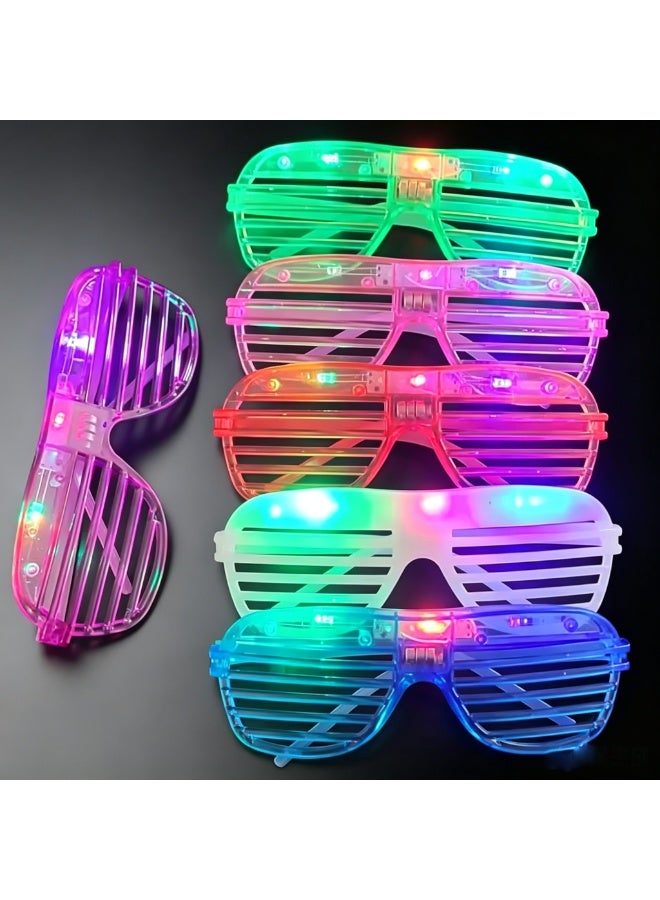 6-Pack LED Luminous Shutter Shade Glasses with 3 Glow Modes for Party, Birthday, and Wedding Supplies - Image 2