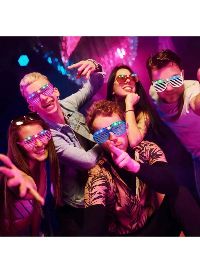 6-Pack LED Luminous Shutter Shade Glasses with 3 Glow Modes for Party, Birthday, and Wedding Supplies - Image 3