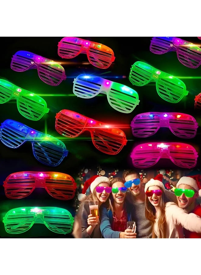 6-Pack LED Luminous Shutter Shade Glasses with 3 Glow Modes for Party, Birthday, and Wedding Supplies - Image 1