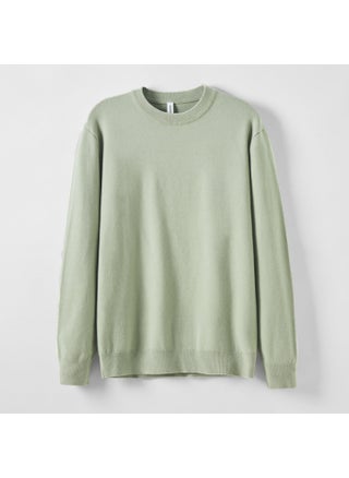 Sheep Wool Crewneck Sweater Mens Self-heating Lyocell Knitted Base Pullover Sweater Spring and Autumn Light gray green - pzsku/Z1522B28EF317048D7DBAZ/45/1746212809/3f97f8be-7f95-4c53-9b8b-17f00be85be6