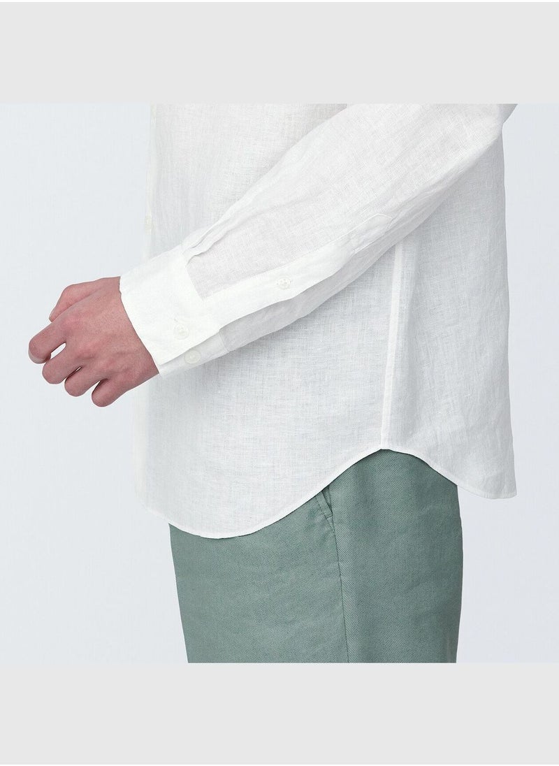 MUJI Linen Washed Stand Collar Long Sleeve Shirt  - Image 5