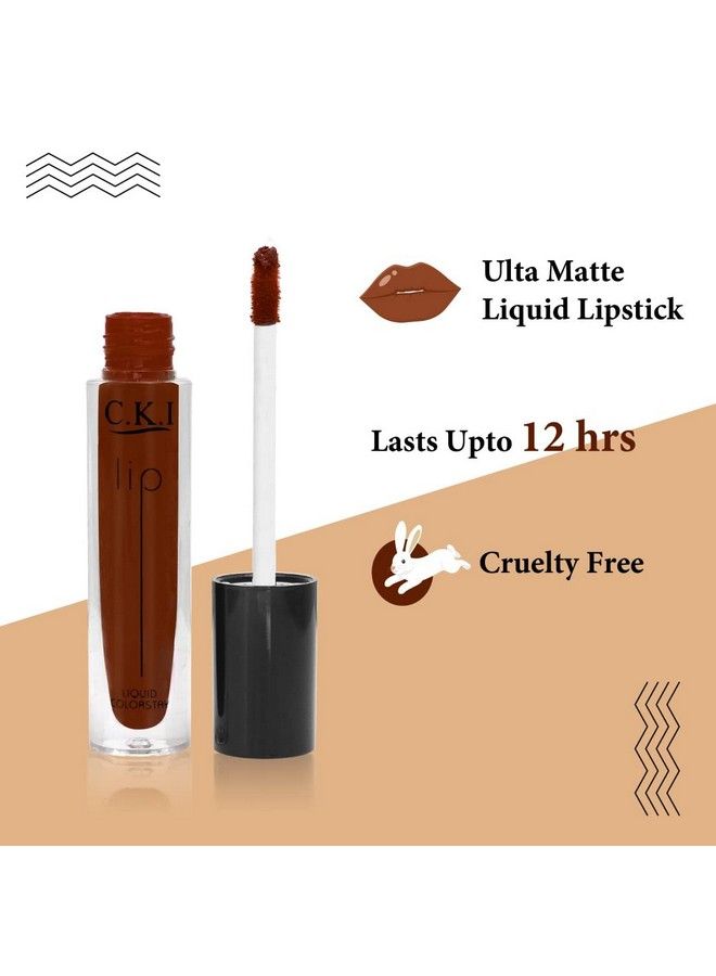 C.K.I Ultra Matte Liquid Lipstick Nondrying Smudgeproof Transferproof Sweatproof Non Sticky Waterproof Keeps Lips Moisturised Long Lasting Sensational Dark Chocolate705 (Dark Chocolate) - Image 4