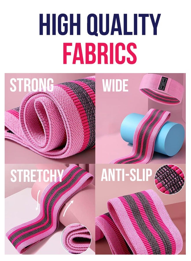 BRANDSFINITY Fabric Resistance Bands Set - 3 Pieces for Comfortable and Effective Full-Body Workouts  - Image 4