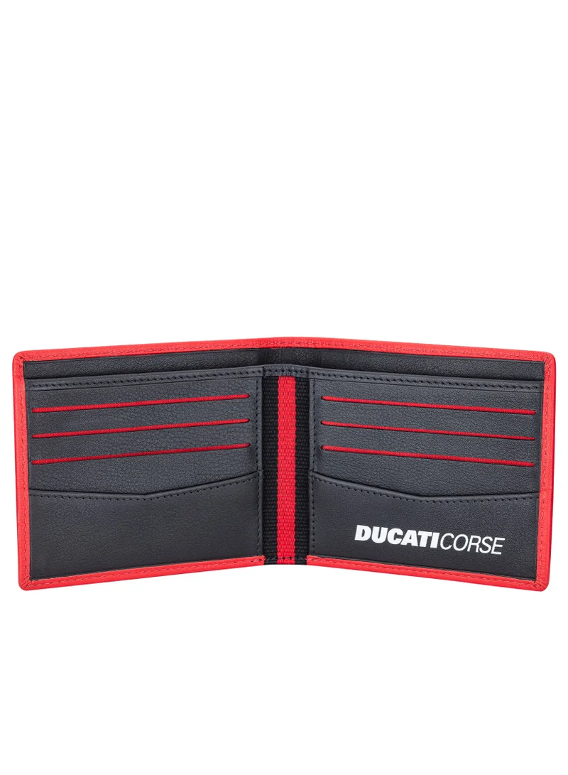 دوكاتي كورس Firenze Men's Genuine Leather Wallet أحمر