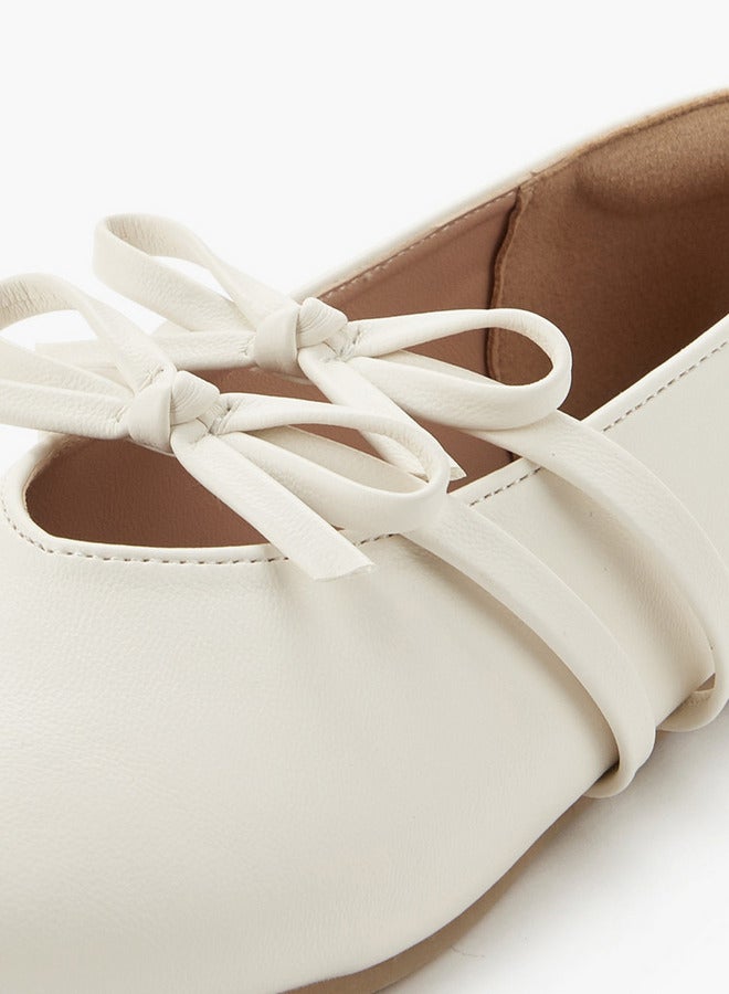 Little Missy Girls Bow Strap Ballerina Shoes - Image 4