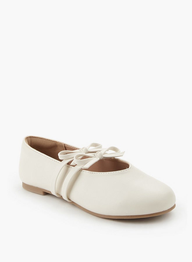 Little Missy Girls Bow Strap Ballerina Shoes - Image 1