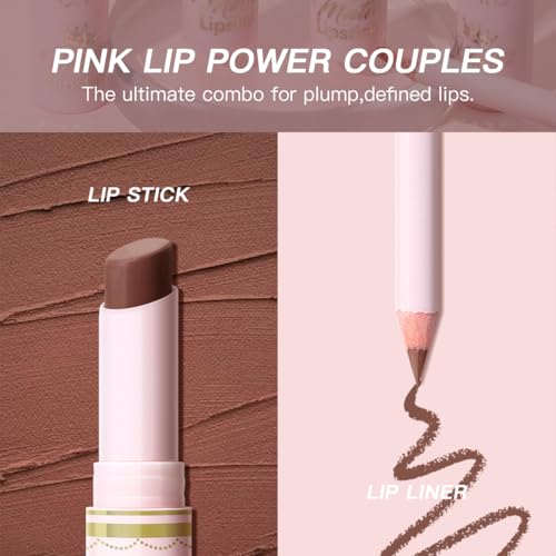 USHAS Lipstick and Lip Liner Combo Set 2 in 1 Waterproof Matte Lipstick pen for Women Lip liner Set Long Lasting with Makeup Set (S12, Pack of 1) - Image 3