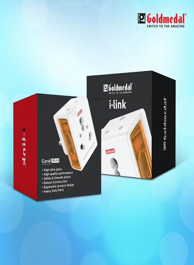GOLD MEDAL Goldmedal 16A i-Link 3 Pin Plug Universal Travel Adaptor - White | for Home,Office,Travel | Compact & Reliable | (Pack of 1) - Image 2