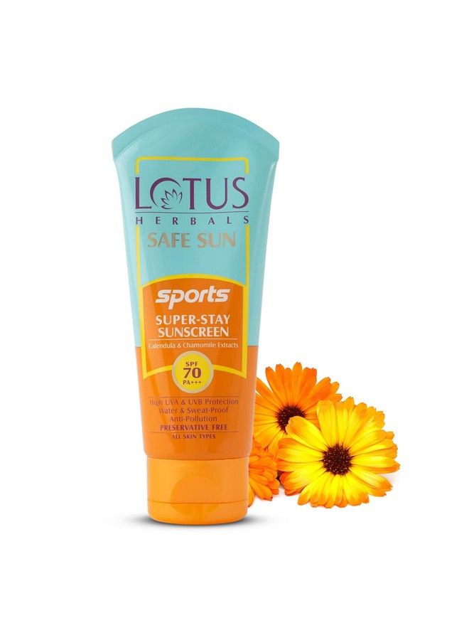 LOTUS HERBALS Safe Sun Sports Superstay Sunblock Spf 70 Pa+++ Preservative Free Antipollution 40Gwhite  - Image 1