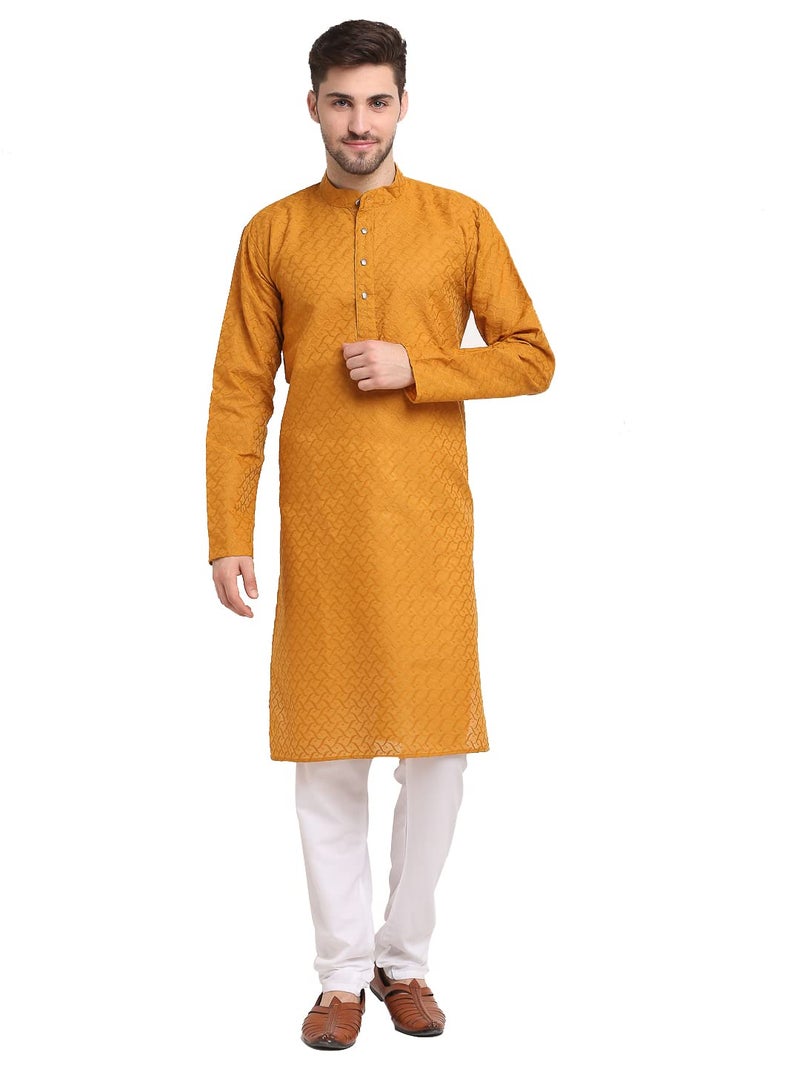 jompers طقم جومبرز للرجال من القطن الكلاسيكي المطرز مع الباجاماس - Image 1