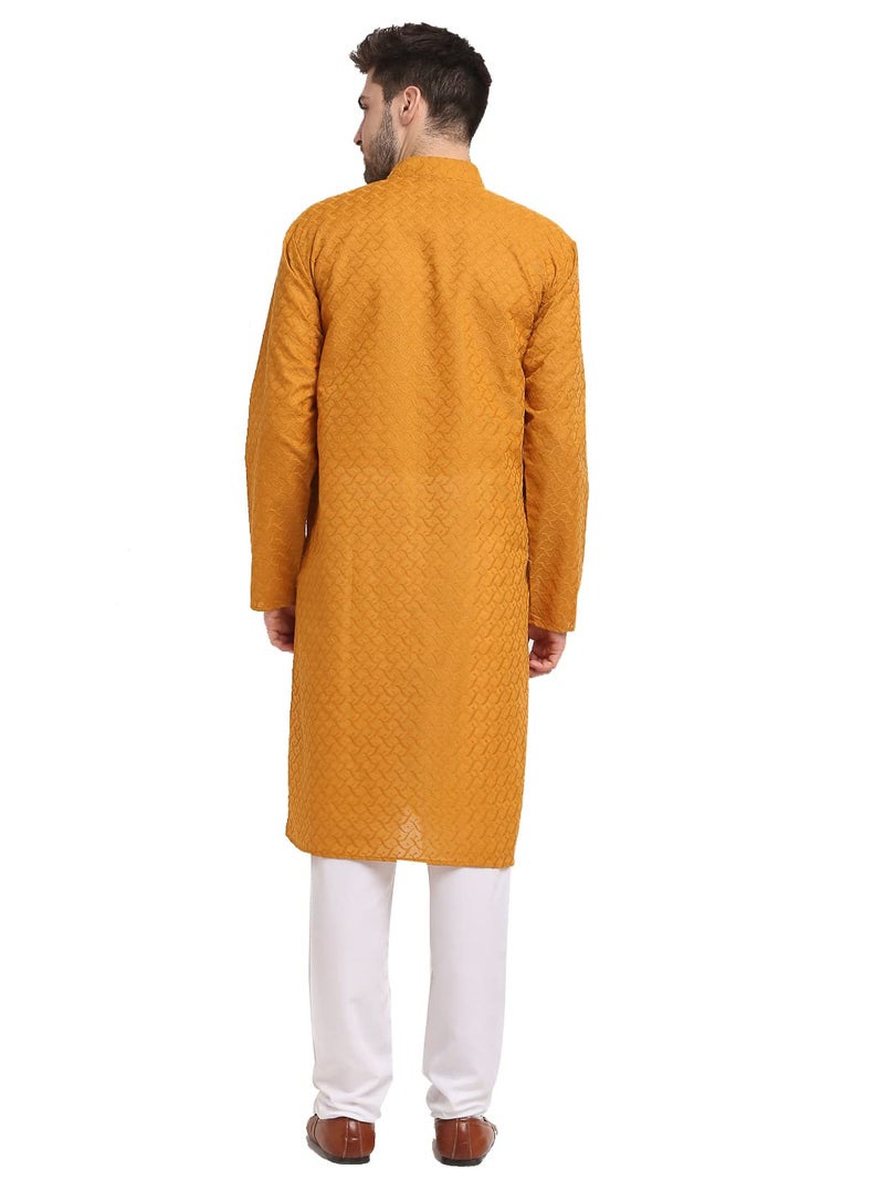 jompers طقم جومبرز للرجال من القطن الكلاسيكي المطرز مع الباجاماس - Image 2