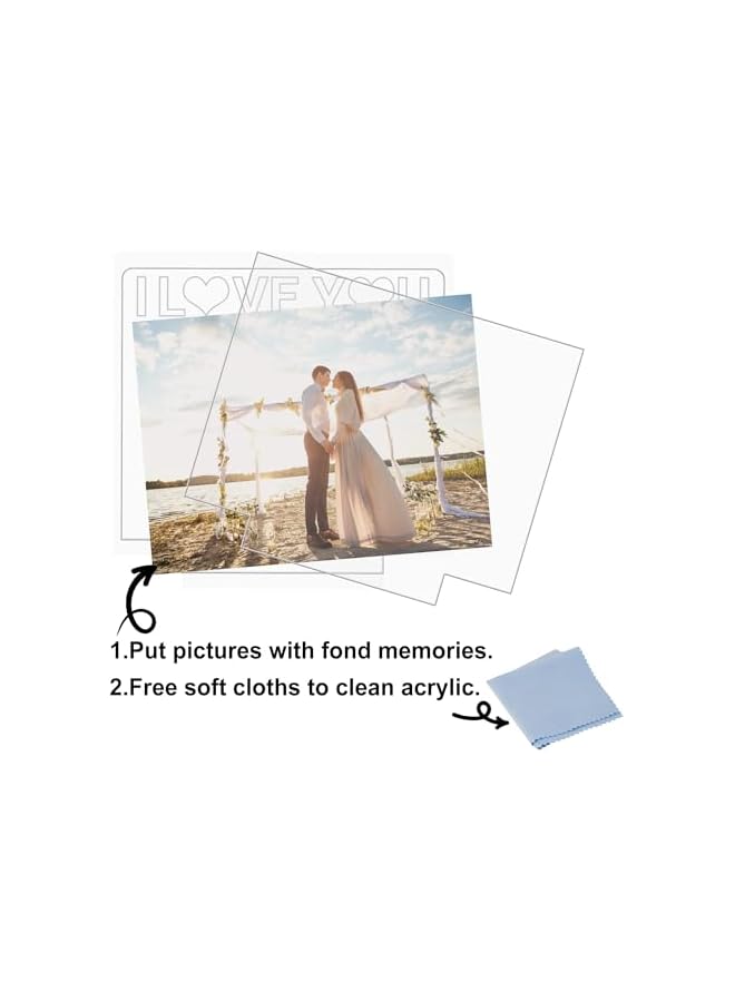 The Bros Picture Frame, I Love You 4"x 6" Acrylic Photo Frame with Warm Color LED Night Light Home Desktop Decor, Unique Gift for Couple Wife Lover Girl Valentine's Day Anniversary Birthday Wedding Present - Image 2