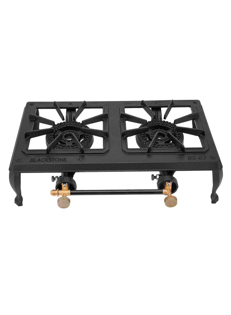 BLACKSTONE Cast Iron Heavy Duty Outdoor Burner – High-Performance Stove for Grilling, Camping, and Tailgating (DOUBLE BURNER)  - Image 1