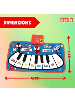 Estilo Estilo Floor Piano Mat for Kids & Toddlers | Baby Playing Mat with Music 11 Keys | Musical Toy Gift for Boys & Girls Age for 1-6 | Engaging Keyboard for Toddlers (Spider Man)  - Image 2