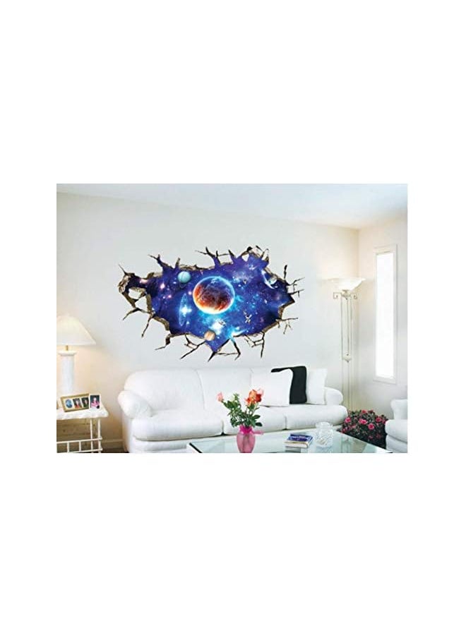 Zaboon Broken Wall Space Planet Fx8502 Wall Sticker Bedroom Living Room Ceiling Decoration Pvc Removable  - Image 3