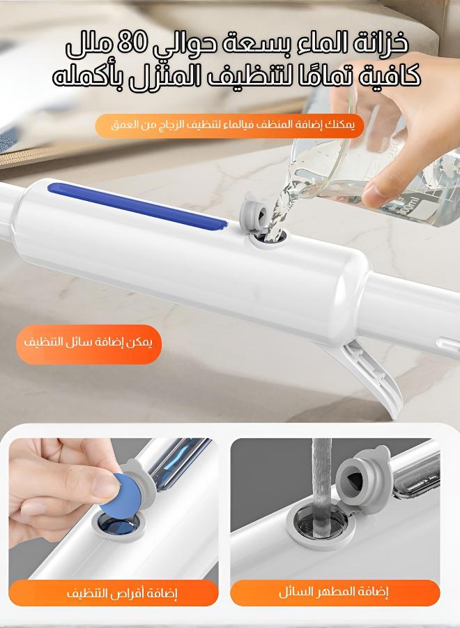 Spray-on Glass Cleaner Magic Broom, Household Besom,  Squeegees with Retractable handle 180° Rotating Scraping Head, Suitable for Windows, Floors, Walls, Glass Doors，Household Cleaning Supplies - Image 5