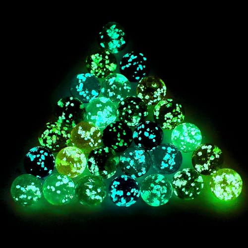 Skylety 20 Pieces Large Marbles Glowing in The Dark Marbles Bulk Luminous Colorful Handmade for Kids Science Toys Games DIY Decoration20 mm - Image 1