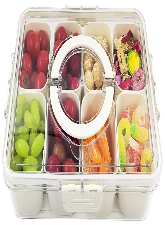 KocelFir Snack Box Container, Divided Serving Tray with Lid and Handle Snackle Box Container, Snack Organizer for Adults Fruit, Veggie, Perfect for Party, Entertaining - Image 1