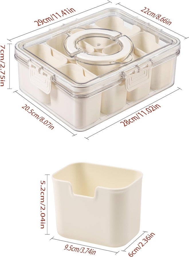KocelFir Snack Box Container, Divided Serving Tray with Lid and Handle Snackle Box Container, Snack Organizer for Adults Fruit, Veggie, Perfect for Party, Entertaining - Image 2