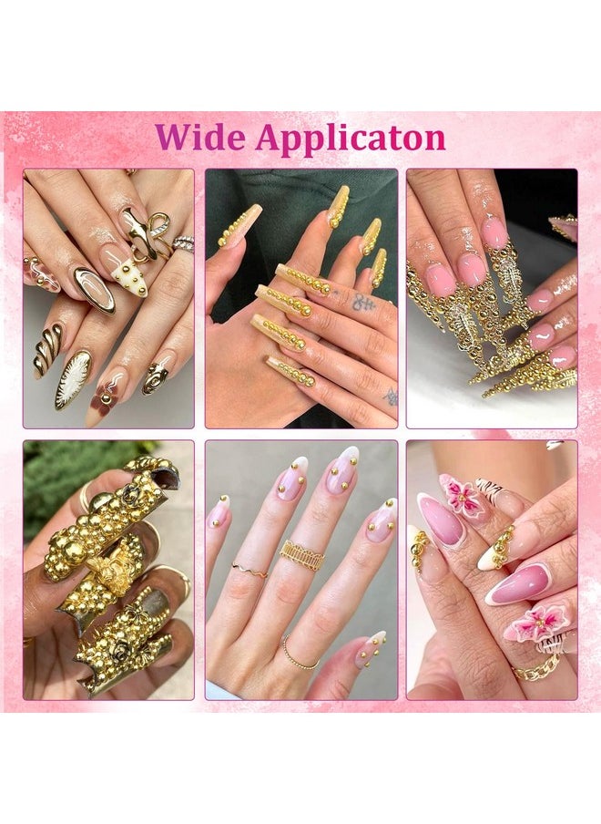 BELLEBOOST Belleboost Flat Back Pearls Kits 1 Box of Flatback Gold Half Round Pearls with Pickup Pencil and Tweezer for Home DIY and Professional Nail Art, Face Makeup and Craft  - Image 5