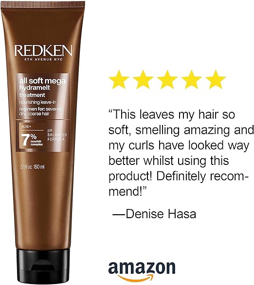 REDKEN LeaveIn Cream Infused with Aloe Vera For Severely Dry Coarse Hair Hydrates Softens Improves Manageability All Soft Mega Hydramelt - Image 5