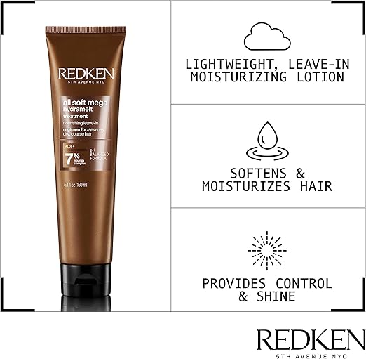 REDKEN LeaveIn Cream Infused with Aloe Vera For Severely Dry Coarse Hair Hydrates Softens Improves Manageability All Soft Mega Hydramelt - Image 3